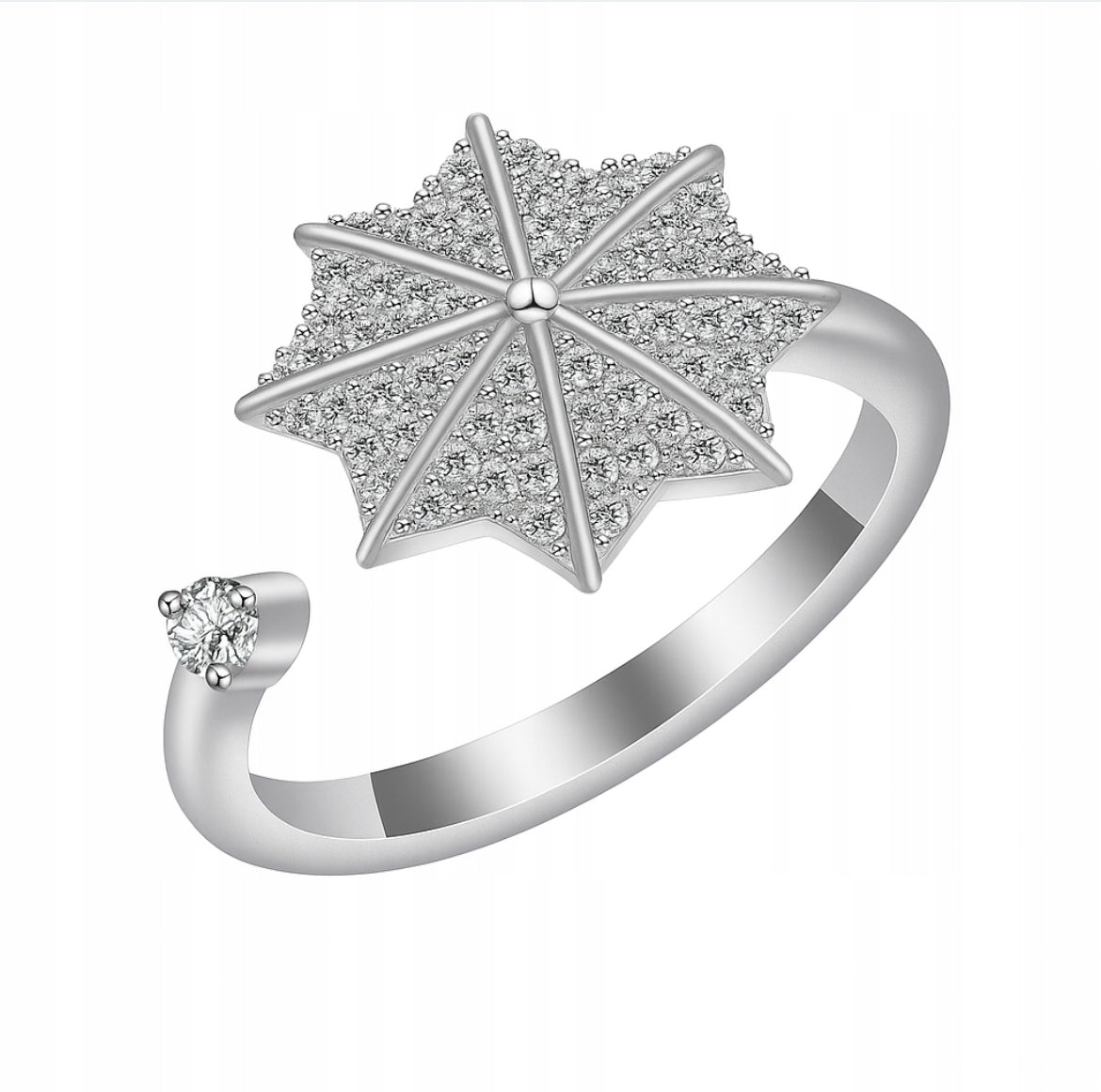 Pierścionek Antystresowy „Płatek Śniegu”