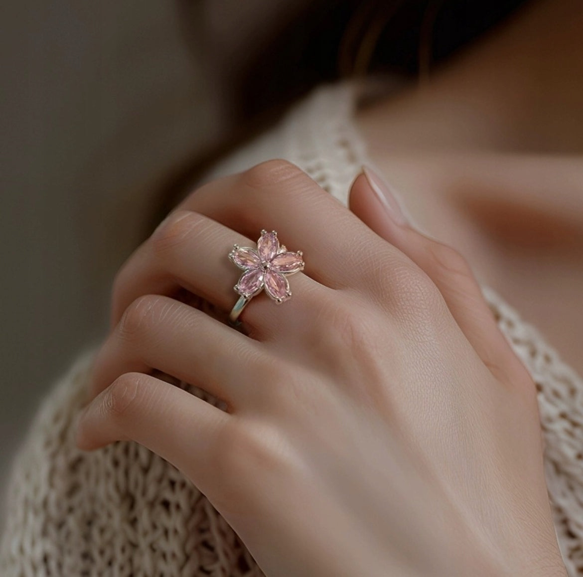 Pierścionek Antystresowy „Kwiat Wiśni”